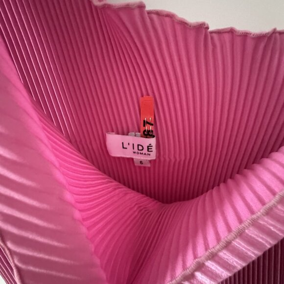 L'IDEE Soiree/GiGi One Shoulder Gown in Hot Pink Size 6 XSmall - Picture 3 of 4